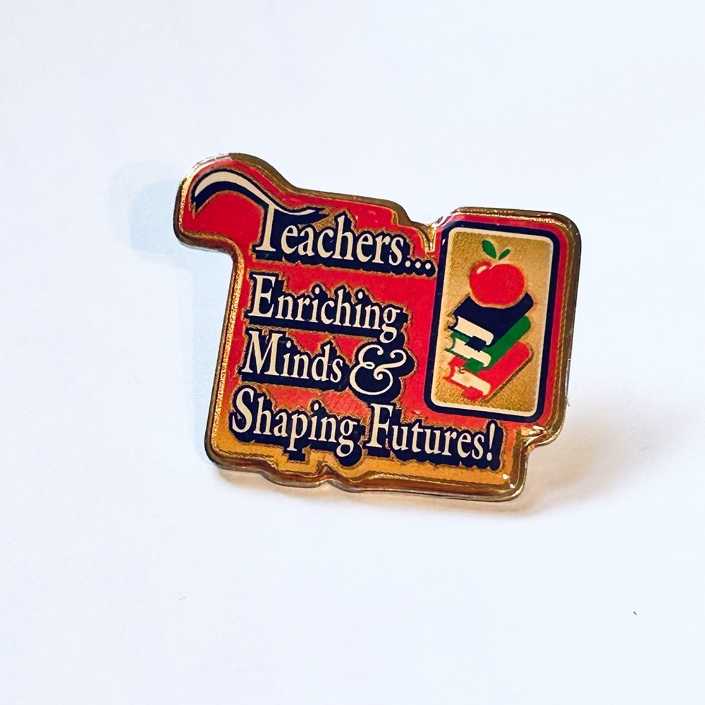 Teachers Enriching Minds & Shaping Futures Pin, Teacher Appreciation, Education